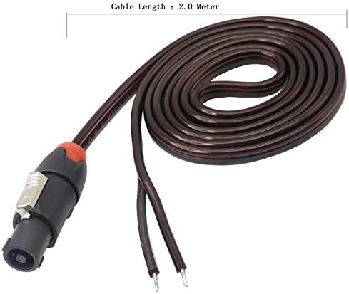 Speakon Speaker Cable Bare Wire, Speakon to Speaker Wire Audio Cord Amplifier Connection Cord for DJ/PA with Twist Lock-2M