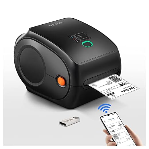 VEVOR Stampante Termica per Etichette 4 x 6 Codice a Barre Risoluzione 300 DPI, Connessione USB/Bluetooth, Etichettatrice Termica 150 mm/s Compatibile a IOS/Android/Windows/MAC OS/Linux/Chromebook