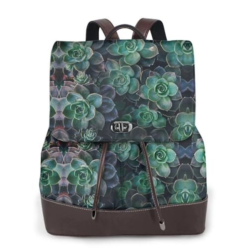 Sac à dos pour femme idéal pour le travail et les voyages avec motif succulent