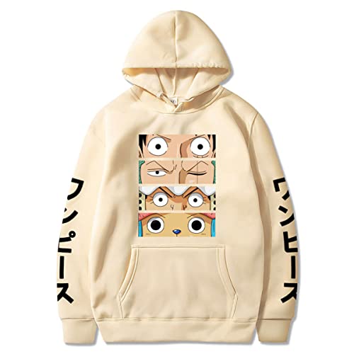 Sybnwnwm One Piece Sweats à Capuche Hoodie Luffy Zoro Chopper Imprimé Pull Anime Sweats à Capuche Hoodies Longues Sweatshirt Hommes Femme