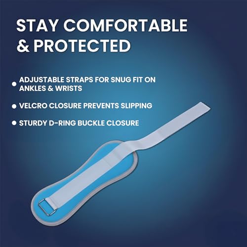 Image of PulseITWeightMax Adjustable Wrist & Ankle Weight Straps. Resistance Weight Bands with Secure Strap. Strength Training, Cardio, Rehab, Pilates & Physiotherapy- Unisex Fitness Gear Blue (2x1kg)