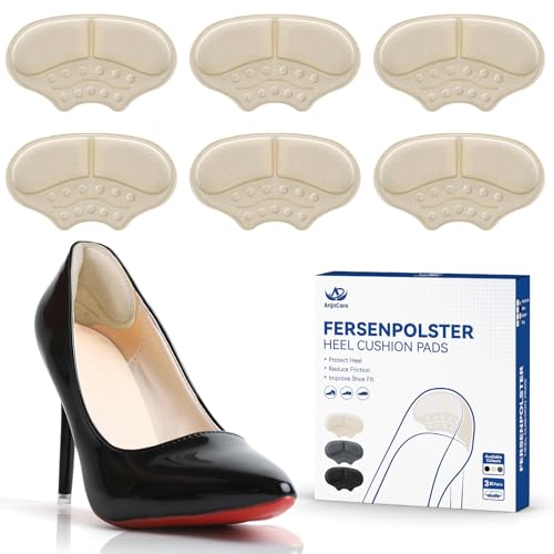 AnjoCare Coussinets de Talon, 3 Paires de Talon Chaussure Autoadhésives pour Chaussures Lâches, Antidérapants Coussinet Chaussure pour Baskets, Talons Hauts, Chaussures en Cuir Trop Grandes