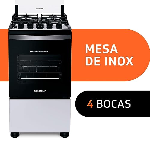 Fogão Brastemp 4 Bocas Branco com dupla chama e grades individuais - BFO4EBB Bivolt