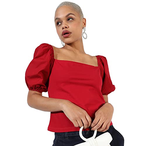 Image of Campus Sutra Women's Cotton Regular Fit Tops