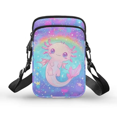 Sac à bandoulière Axolotl Galaxy pour ne plus perdre vos affaires grâce au compartiment zippé