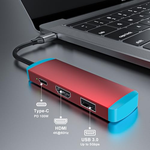 USB C to HDMI Adapter for Switch 2,USB C Docking Station with 4K@60Hz HDMI Port/Type-C PD Port/USB 3.0 Port,Replacement for Official Switch 2/Switch/Switch OLED/Steam Deck/Steam Deck OLED Dock by LA NREUCETS - Used condition - Image 4
