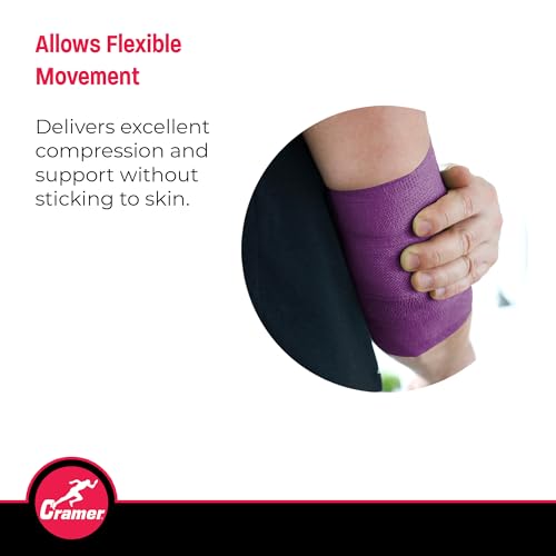 Image of Cramer Eco-Flex Self-Stick Stretch Tape, Purple, 2 inch x 5 yd, Cohesive Athletic Bandage Wrap, Athletic Trainer Flexible Sports Tape, Easy Tear Vet Wrap for Pets, Self Adhesive Bandage Roll, 5 Yards