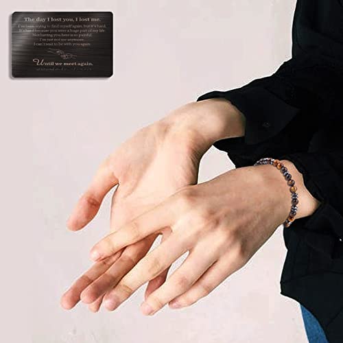 The Day I Lost You, I Lost Me Morse Code Bracelet, Laser Engraved Wallet Card Love Note, Adjustable Personalized Inspirational Magnetic Bracelets #TOP5