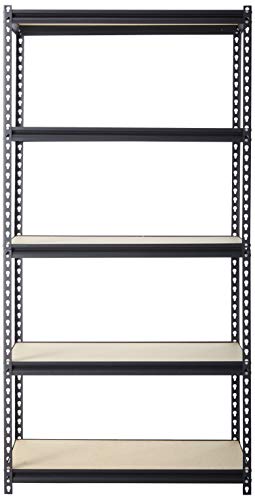 Muscle Rack 36\"W x 18\"D x 72\"H Five-Shelf Steel Shelving, Black