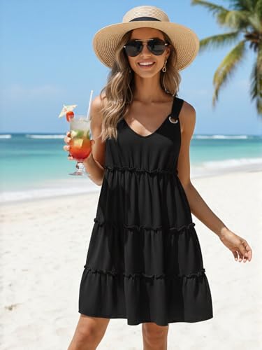 Image of Disamer Summer Dresses for Women 2026 Sundresses Vacation Sleeveless Beach Swimsuit Cover Ups Spring Outfits Casual Sun Dress