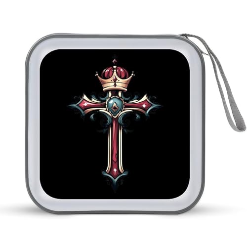 Crrown And Cross CD Case Portable DVD Holder Storage Organizer for Home Travel