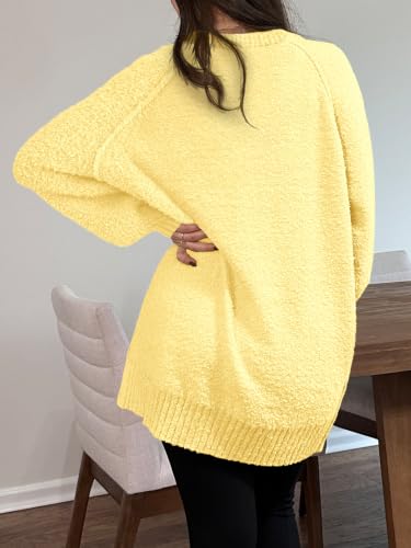 Image of Saodimallsu Womens Oversized Sweater Fuzzy Long Sleeve Casual Tunic Sweater