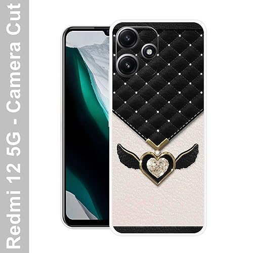 Image of Looy Mobile Cover for Xiaomi Redmi 12 5G Mobile Back Cover - Feather Tie Case for Xiaomi Redmi 12 Mobile Phone