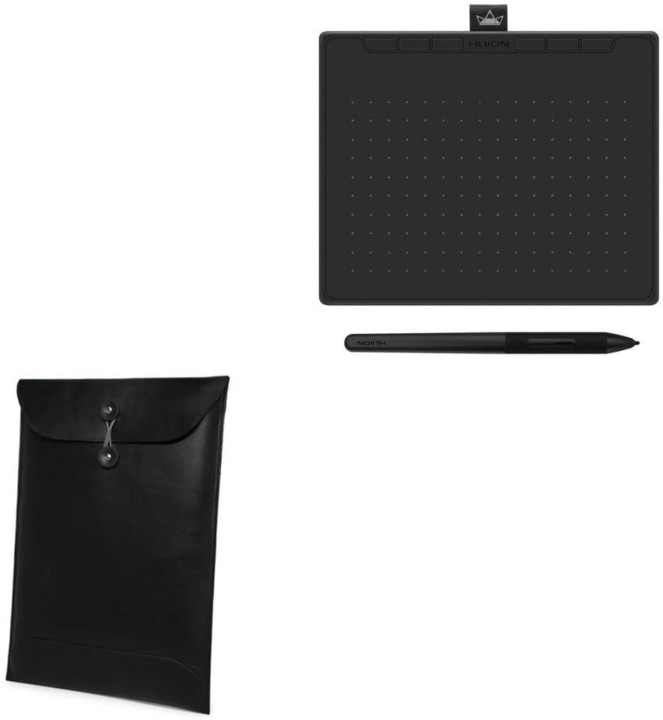 BoxWave Case Compatible with Huion Inspiroy RTS-300 - Nero Leather Envelope, Leather Wallet Style Flip Cover