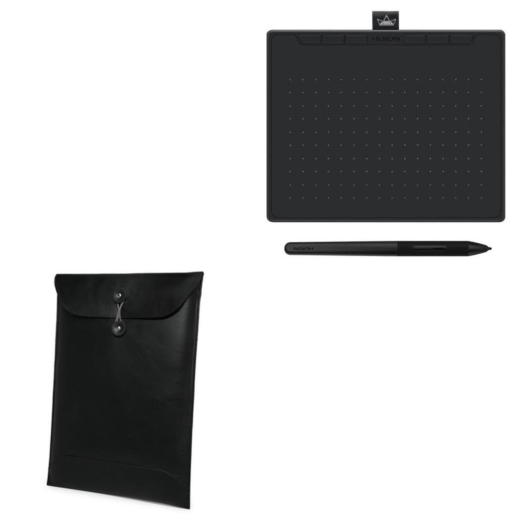 BoxWave Case Compatible with Huion Inspiroy RTS-300 - Nero Leather Envelope, Leather Wallet Style Flip Cover