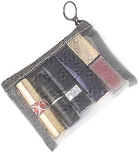 Miniatura 2 de patu Mini bolsas de malla con cremallera, 4 x 5 pulgadas, tamaño SA7, 5 piezas, organizador de accesorios cosméticos para pintalabios de maquillaje,