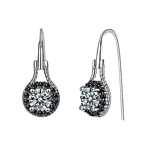Boucles d'oreilles argent 925 et zircon noir LAMGUL pour femme