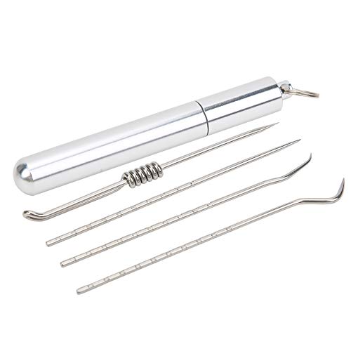YINUODAY 4PCS Metal Toothpick Set, Reusable Toothpick with Metal Bottle, Waterproof Portable Keychain Tooth Picker for…