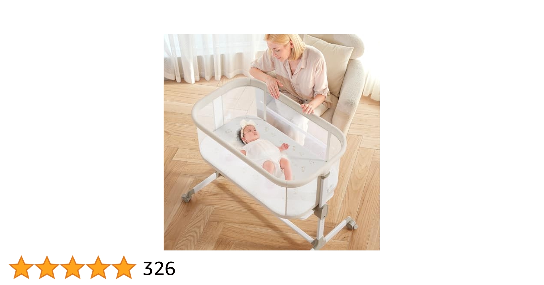 ナチュラルウッド ベビーベッド メッシュカバー付き 81NEdBTgnDL