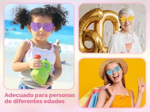 Miniatura 4 de Kellegour 24 Pcs Gafas De Sol Con Forma De Corazón,Gafas De Fiesta,Estrellas,Corazón Gafas De Sol Transparentes Color,Para Cumpleaños,Aniversarios,Fiestas De Solteros,Hawái,Fiestas