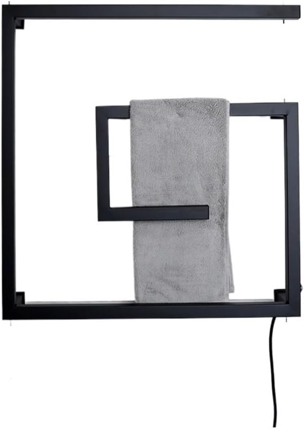 304 Stainless Steel Electric Towel Warmer - Black Wall Mounted Heated Towel Rack for Bathroom Accessories Fast Heating Stylish Design Space-Saving Solution