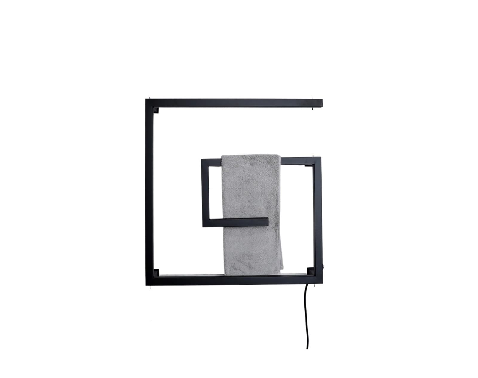 Calentador de toallas eléctrico negro en acero inoxidable 304 de pared para baño