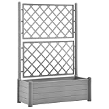 Hothingwell Jardinera con Enrejado PP Gris Piedra 90 L