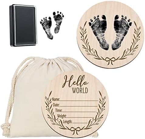 Mayyi Newborn Birth Announcement Sign,Personalized Baby Announcement, Custom Engraved Wooden Baby Name Sign, Newborn Photo Props, Hello World Newborn Announcement for Hospital (BAS 06)