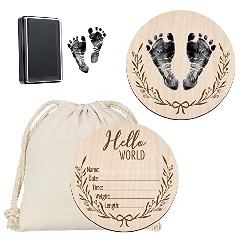 Mayyi Newborn Birth Announcement Sign,Personalized Baby Announcement, Custom Engraved Wooden Baby Name Sign, Newborn Photo Props, Hello World Newborn Announcement For Hospital (Bas 06) #TOP22