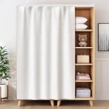 YHXAIQ Tendina Sottolavello Cucina, Tendine Cucina Bagno Velluto, Antipolvere Armadi Aperti Installazione Facile(Off-white,170 x 120 cm)