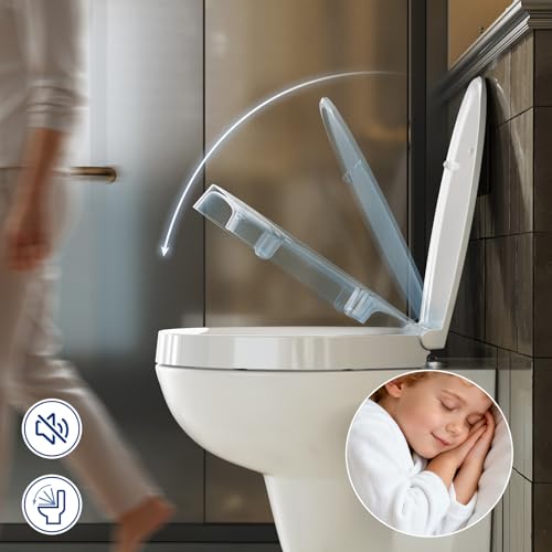 CECIPA WC-Sitz Erhöhung 5 cm – Duroplast Toilettensitz mit Absenkautomatik, bis 250 kg belastbar, ergonomisch & leicht zu reinigen