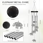 Virekm Windchimes Outdoors Liquidation, Chime de vent en métal d'aluminium pour l'extérieur Sympathie Chimes de vent suspendus pour la décoration de patio, Jardin Décor. Zen Garden, Dons pour les femmes (éléphant)