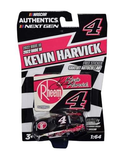 AUTOGRAPHED 2022 Kevin Harvick #4 Rheem DARLINGTON THROWBACK (Next Gen Mustang) WAVE 10 Signed NASCAR Authentics 1/64 Scale Diecast Car with COA