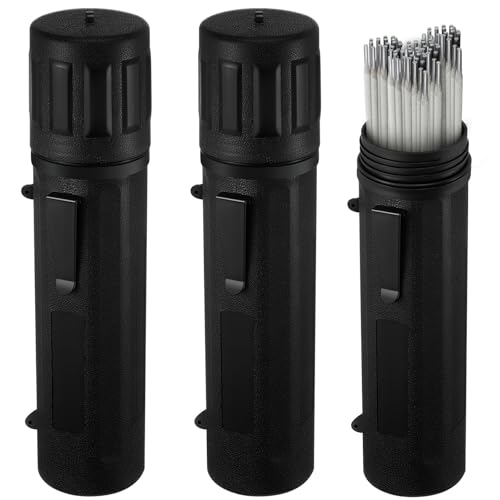 Zonon 2 Pcs Welding Rod Storage Tube 14 Inch Stick Electrode Storage Container Airproof Waterproof Canister (holds 350mm / 13.7in Rods) (Black)