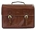 A1 FASHION GOODS Mens Italian Leather Brown Briefcase Expandable Office Bag Messenger Laptop Case - Thomas
