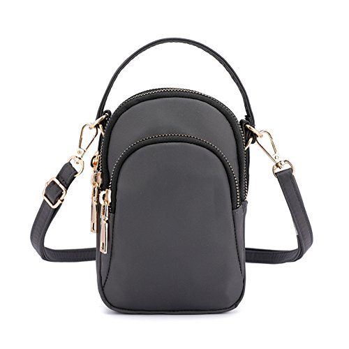 Simple Nylon Small Women's Crossbody Bag Purse Grey