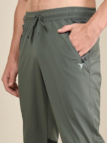 Image of TECHNOSPORT Mens Woven Regular Fit Activewear Joggers for Running, Gym, Sports and Regular Use Stretchable, Colorblock and Antimicrobial