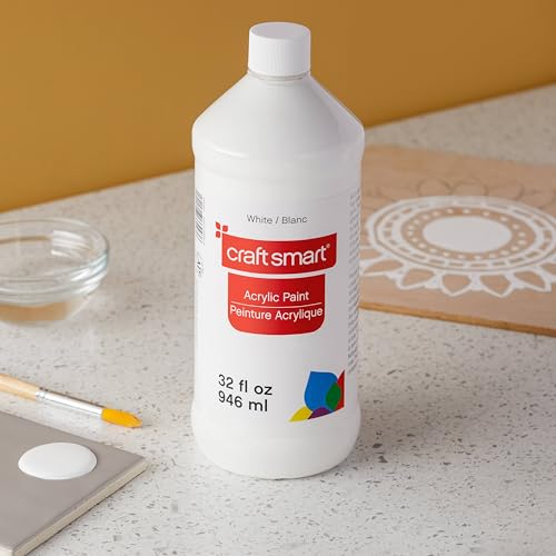 32oz. White Acrylic Paint by Craft Smart - Fast Drying Paint for Drawing, Painting, Art & Crafts Supplies - 1 Pack - Thumbnail 2