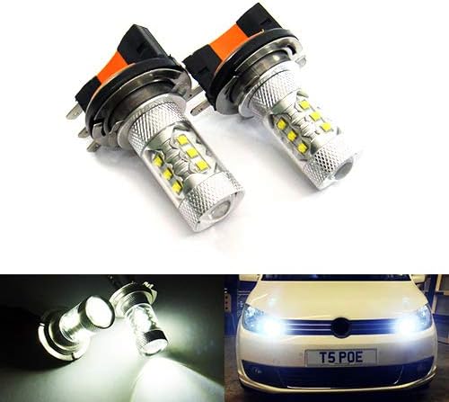 2x RZG White H15 64176 Bulb 80W LED Sidelight Side Indicator Headlight Daytime Running Light DRL