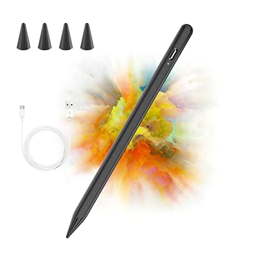Penna touch capacitiva , Stylus Pencil Compatibile con iPad 10/9/8/7/6 2018-2022, iPad Mini 6/5, iPad Air 4/3, iPad Pro 11''/12,9'', con 4 punte di sostituzione, rifiuto del palmo,Nero