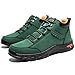 FLYLAND Men's Casual Leather Shoes Chukka Ankle Boots Handmade Fashion Shoes Non Slip Breathable Comfortable Mid Top for Driving Walking Outdoor (Green, 13)