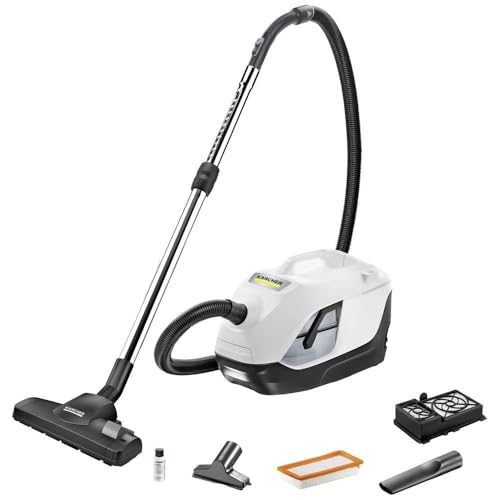 Kärcher Staubsauger mit Wasserfilter DS 6, besonders für Allergiker geeignet, HEPA 12-Filter, automatische Kabelaufwicklung und Zubehöraufbewahrung, weiß, Weiss