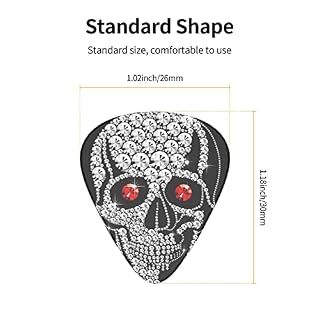 Lot de 12 médiators pour guitare électrique, basse acoustique, motif tête de mort et diamant, noir - Les Beatles, Paul McCartney, John Lennon, RIngo Starr, George Harrison Lot de 12 médiators pour guitare électrique, basse acoustique, motif tête de mort et diamant, noir – Image 5