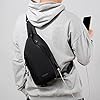A-QMZL Sling Bags Mens Anti-theft Chest Bag Small Shoulder Bag Crossbody Bags Outdoor Waterproof Casual Man Bags with USB Charging Port Lightweight Sling Bag for Hiking,Cycling, Traveling (black) #1