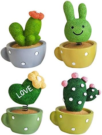 Car Dashboard Ornament Cute Green Plant Cactus Small Potted Spring Office Cab Small Gadget Decoration Interior