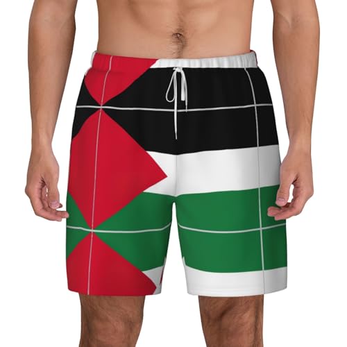 Short de plage séchage rapide double couche homme motif Palestine