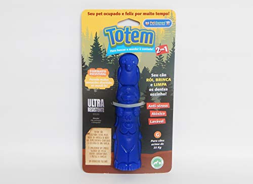 Mordedor Super Resistente Totem Nylon Azul Tamanho G para Cães