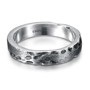 MILACOLATO 925 Sterling Silver Rings for Women Men Oxidized Silver Ring Non Tarnish Vintage Hammered Ring Unisex Wide Thumb Stackable Rings Unique Engagement Wedding Bands Size 6-12