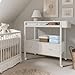 BOLUO Baby Changing Table with Storage, White Baby Dresser with Changing Table Top, Diaper Changing Station with 2 Fabric Drawers for Nursery Modern