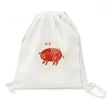 tamaño: 36 x 43cm DIYthinker Año De Bolsas De La Compra Del Recorrido Del Morral Del Lazo De Animales China De Cerdo Zodiaco Lona Roja